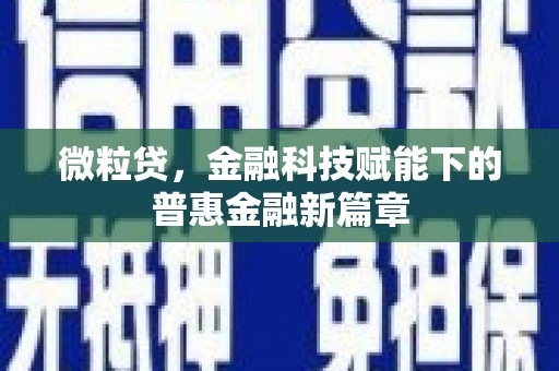 葵青微粒贷，金融科技赋能下的普惠金融新篇章