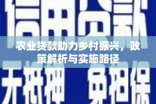 葵青农业贷款助力乡村振兴，政策解析与实施路径