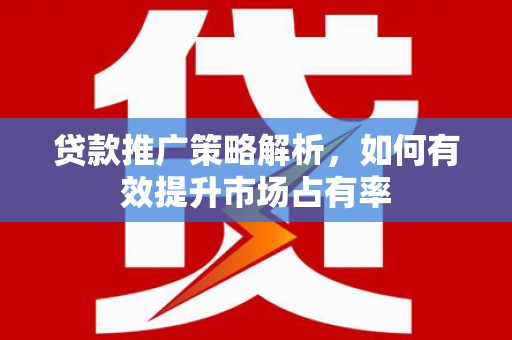 葵青贷款推广策略解析，如何有效提升市场占有率