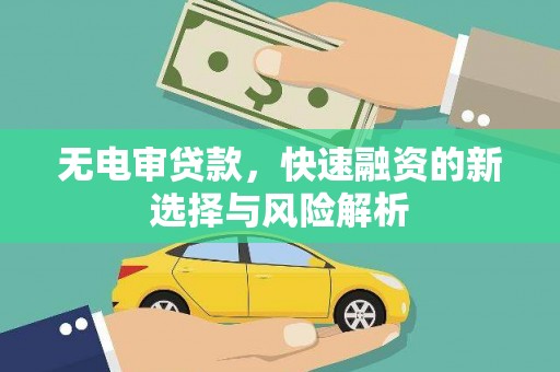 葵青无电审贷款，快速融资的新选择与风险解析
