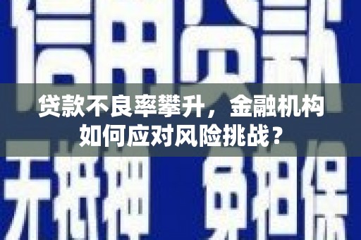 葵青贷款不良率攀升，金融机构如何应对风险挑战？