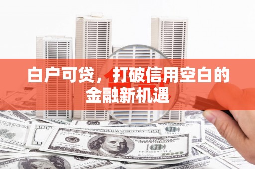 葵青白户可贷，打破信用空白的金融新机遇