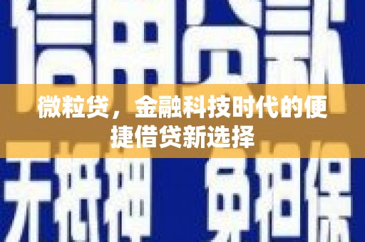 葵青微粒贷，金融科技时代的便捷借贷新选择